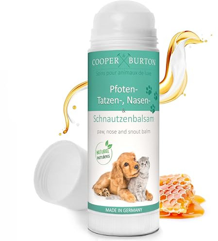 COOPER & BURTON Pfoten-, Nasen- & Schnauzenbalsam für Hunde & Katzen | Schutz vor Hitze, Kälte & Salz | Bienenwachs Propolis Carnaubau- u. Wollwachs | antibakteriell, sicher beim Ablecken | Made in DE