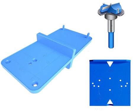 Herramienta de guía de agujero de bisagra de puerta portátil con ajuste ajustable, adecuadas para renovaciones del hogar, muebles y manualidades