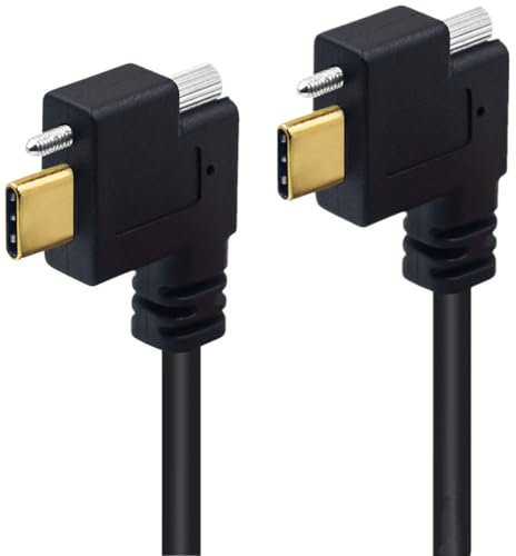 FROMCEO USB3.1 Type C USB C Male To Male Double Screw Locking Connector Data Cable 10Gbps Panel Mount Type C Cord