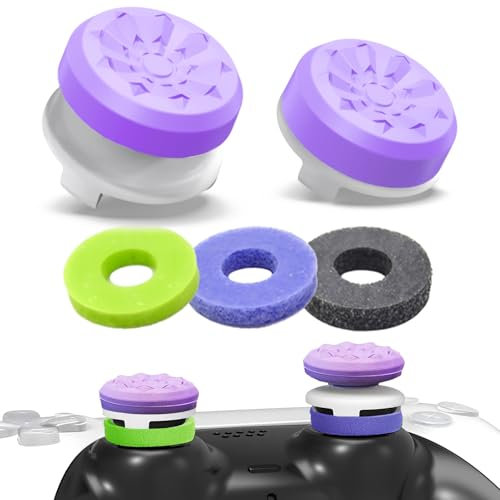 TEUVO Grip Joystick PS5 - FPS Capuchons Joystick PS5 & PS4 Accessoires Manette PS4 5 Set, 2 Thumbsticks Grip + 3 Anneaux de Précision Controller Thumb Grips à Aide avec Viser, Réduire Pouce Fatigue