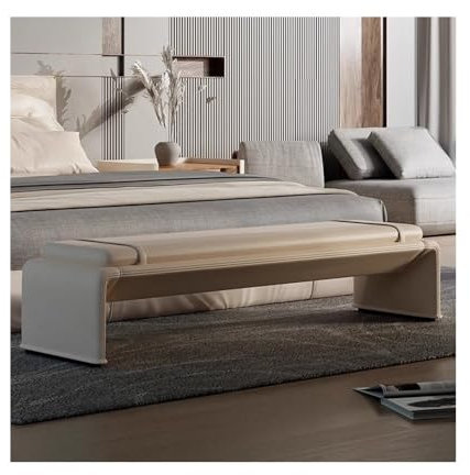 WANGHAI-666 Bedside Bench Italian Minimalist Bedside Stool Light Luxury Modern Bedroom Clothes Storage Stool High-end Sofa Long Bench End of Bed Bench(Beige)
