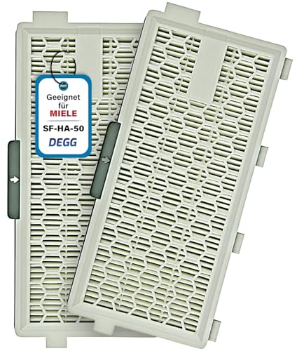 DEGG® Hepa Filter, Kompatibel mit Miele Staubsauger, 2 Stück | Ersatzfilter Active Clean 50 & Airclean 50 SF-HA 50 Filters, Staubsaugerfilter, Staubsauger Ersatzteile, Perfekte Passform