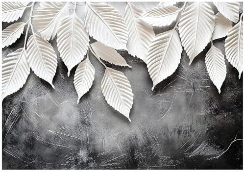 WallArena Vlies Fototapete, Blätter, 350x250cm | Fototapeten - Tapeten - für Wohnzimmer Schlafzimmer - Vliestapete Wandtapete Tapete 3D Effekt- inkl. Kleister
