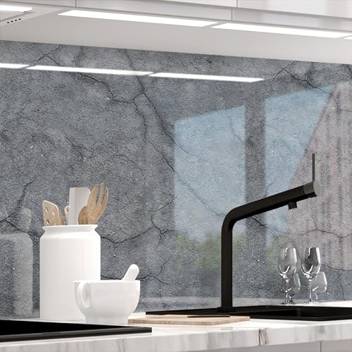 StickerProfis Küchenrückwand selbstklebend ALT Beton (Premium) 60 x 500cm | Spritzschutz & Fliesenspiegel · alle Untergründe · hitzebeständig, abwaschbar · ohne Bohren · 1,8mm Verbundmaterial Glasoptik