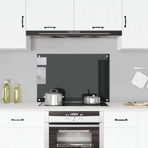 Mokuyary Dosseret de Cuisine en Verre trempé Noir 90 x 60 cm pour cuisinières, Plusieurs Tailles de crédence de Cuisine pour Murs