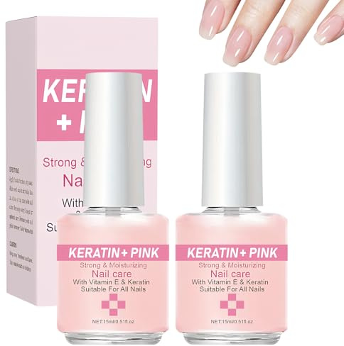 2 Pcs Nail Strengthener for Weak Nails, Long-Lasting Quick Dry Nail for Weak, Thin, Peeling Nails, Strengthening