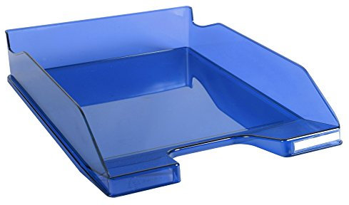 Exacompta 113260D Premium Briefablage Combo Midi DIN A4. Idealer Briefkorb für Ihre Organisation. Robuster und stapelbarer Ablagekorb königsblau transparent glänzend
