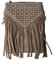 Alpin-Trachten Damen Handtasche Fransen Cutout Muster 024 (Beige)
