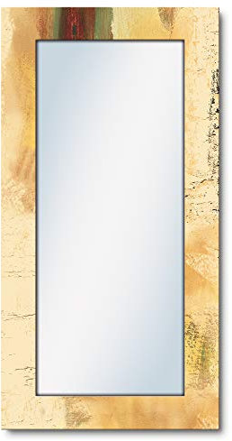 ARTLAND Wandspiegel Ganzkörperspiegel mit Holz Deko Rahmen 60x120 cm Spiegel zum Aufhängen Shabby Chic Mediterran Toskana Abstrakt T9LS