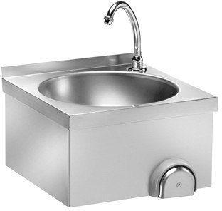 Lavamani inox comando a ginocchio cm 40x40x32 RS3463