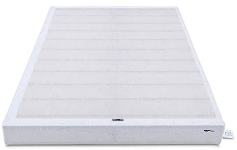 Amazon Basics Smart Box Spring Bed Base, 9-Inch Height Mattress Foundation, Tool-Free Easy Assembly, Strong Support, Queen, 79L x 59.5W x 9H, White