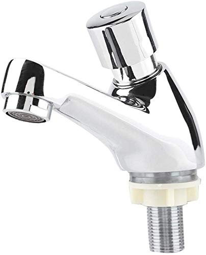 Robinet Temporisé Lave Main Lavabo Robinet Chromé Fermeture Automatique Robinet D'économie d'eau Robinet pour Cuisine Salle de Bain Lave-Main WC