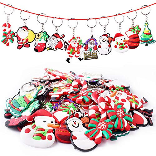 40 Pezzi Gadget Natale Bambini Portachiavi Natalizi Babbo Albero di Natale Pupazzo di Neve Regalini Pensierini Compleanno Bambini Gadget Natale