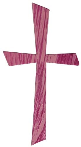 Rayher 31612264 Wachsmotiv Kreuz, pink, 10,5 x 5,5 cm, 1 Stück, zum Gestalten von Kerzen (Firmung, Konfirmation, Taufe, Hochzeit etc.)