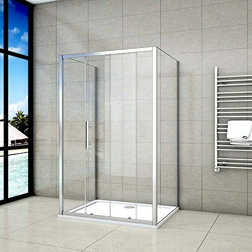 Cabine de douche en forme U 150x90x90x190cm une porte de douche coulissante + 2 parois latérales