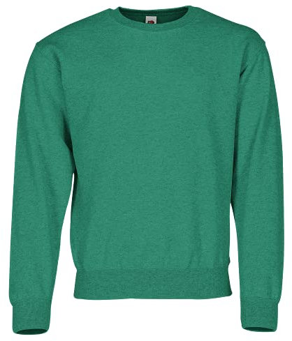 Fruit of the Loom Sweatshirt mit angesetzten Ärmeln, Farbe:Retro grün meliert, Größe:2XL