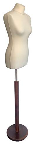 fella4stores Damenmannequin, Schneiderpuppe aus PU-Schaum, Überzug beige inkl. Rundfuß braun, Gr. 40/42