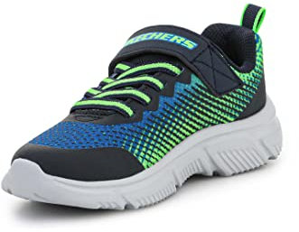 Skechers GO RUN 650 NORVO - Zapatillas, Niños, Azul (Navy & Lime Textile/ Navy Synthetic/ LimeTri), 25 EU