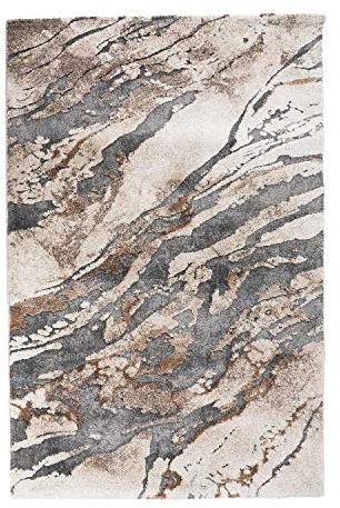 Möbel Jack Wohnzimmerteppich Florteppich Webteppich | Polypropylen | Beige | Grau | Marmoroptik | 200x290 cm