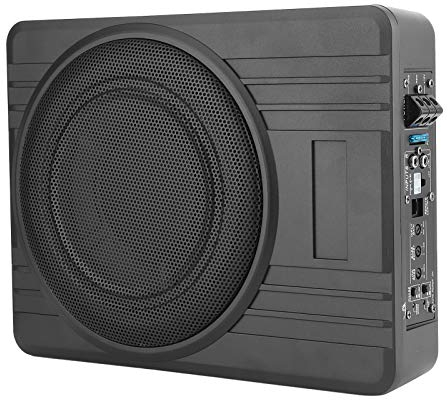 Akozon Subwoofer Debajo del Asiento, estéreo para automóvil 10inch 12V 800W Slim Audio Bass Speaker Clear Sound para la modificación del Coche Sub-No Lost Space
