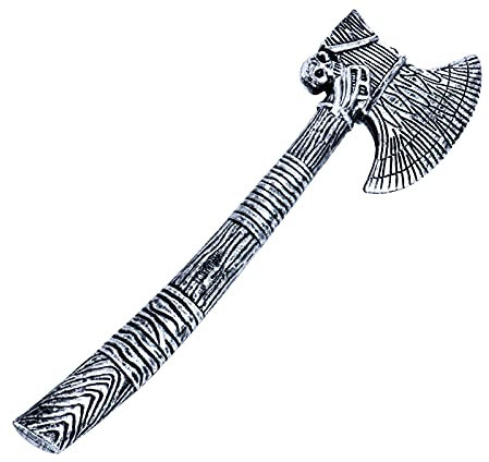 Alsino Hache à lancer, hache à lancer, tête de mort, en plastique, pour enfants, jouet d'enfant, costume de carnaval, costume de carnaval en argent et or (argent)