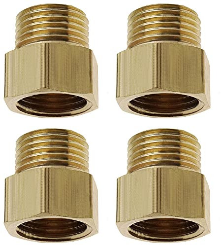 eMagTech 4 Pezzi Da 3/8 Pollici Femmina A 1/4 Pollici Maschio BSP Adattatori Di Conversione Per Tubi Filettati In Ottone Esagonale Bush Raccordo Per Tubi Per Aria Acqua Gas Olio Combustibile