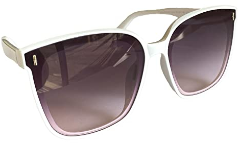 Gil SSC Trendige Retro Damenbrille Pornobrille Sonnenbrille Nerd Brille Nieten M 49 (Weiß Verlauf)