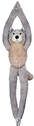 Deluxebase EcoBuddiez Tree Huggers - Loup de Peluche à Suspendre de 72 cm fabriquée en Bouteilles Plastique recyclées. Jouet Peluche Doux & écologique, Cadeau Parfait pour Les Enfants.