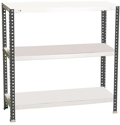 Simon Rack Estanteria Metalica 900x1000x500 mm, 3 Alturas, Bandeja Metal, 100 kg de Punto Flexión, Estanteria Almacenaje, Antracita/Blanco - Comfort