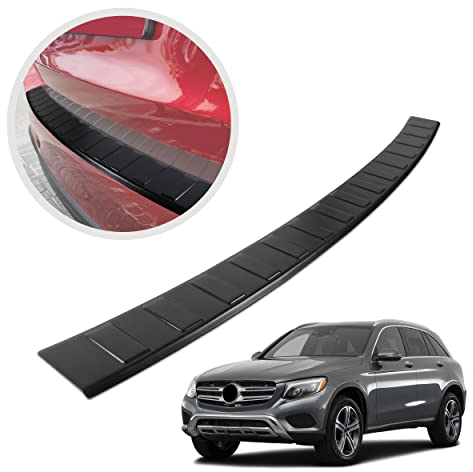 CHROMEMASTER| Ladekantenschutz Stoßstangenschutz | Kompatibel mit Mercedes GLC X253 2015-2022 | Schwarz lackierter Edelstahl, Matte | Lackschutzleiste Sichert den Heckstoßfänger vor Kratzern