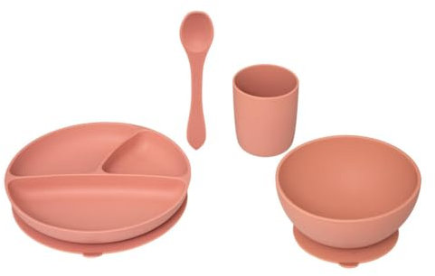 Atmosphera - Set Repas Enfant - Silicone - Rose Terracotta