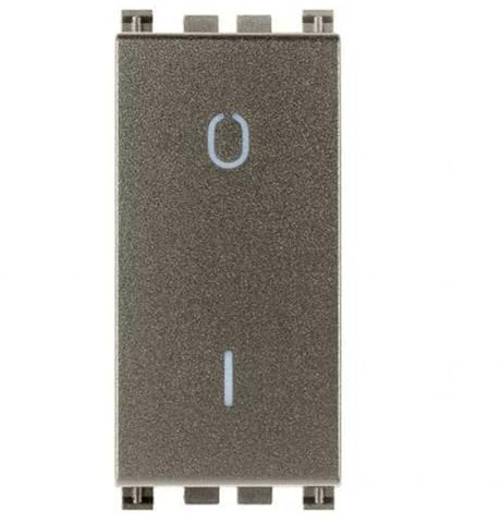 VIMAR ARKE' METAL INTERRUTTORE ILLUMINABILE 2P 16AX 1 MODULO COLORE ALLUMINIO 19015.M