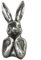 Goldbach Hasenbüste Silber 18cm Hase Osterdeko Osterhase Hasenkopf Büste