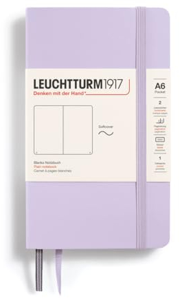 LEUCHTTURM1917 368158 Notizbuch Pocket (A6), Softcover, 123 nummerierte Seiten, Lilac, Blanko