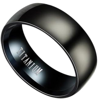 MAGIIE TITANIUM 8mm Ringe für Herren,heringe Herren Ringe Schwarz,Herren Ring aus Edelstahl Matt,Partnerringe Freundschaftsringe,Größe 60 bis 70 (Schwarz, 64)