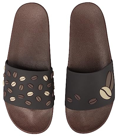 Dedoles Badeschuhe viele lustige Designs Bücher Kaffee Katze Party Pizza Dackel Fuchs Panda Delfin Geschenk, Farbe: Schwarzer Kaffee, 39 EU
