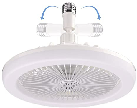 Eteslot Ventilator E27, Ventilator Für Lampenfassung, Glühbirne Mit Ventilator, Deckenventilator E27 Deckenventilator Mit Beleuchtung Leise, Ceiling Fans with LED Lights