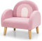 DREAMADE Fauteuil Enfant en Peluche,Canapé Chaise Tout-Petit Rembourré en Mousse avec Dossier Confortable&Accoudoir Ergonomique,Chaise en Bois Garçon Fille 3-5Ans,Charge 50KG (Rose)
