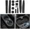CDEFG Rubber Mats Car Centre Console Door Slot Non-Slip Compatible with Fiat 500 / Abarth 595 Non-Slip Mats Anti-Dust Cup Holder Rubber Mat Armrest Storage Interior Accessories (Black)