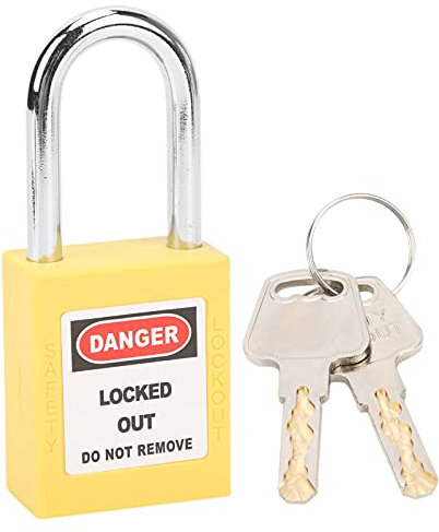 Cerraduras De Bloqueo Y Etiquetado, Cerraduras Loto De Seguridad De 38 Mm Candados LOTO De Bloqueo Con Llaves Diferentes Para Estaciones Y Dispositivos De Bloqueo Y Etiquetado(Amarillo)