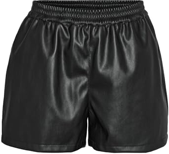 *Kopie*Vila Kurze Stoff Shorts Glitzer Hot Pants Pailletten Hose High Waist VISHINNA NMANDY PU HW Shorts WVN NOOS