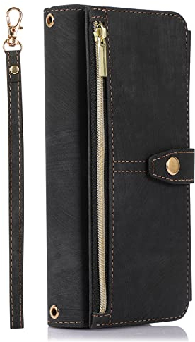 ZCDAYE Hülle für Samsung Galaxy S24 mit Kartenhalter Geldbörse, Leder Samsung Galaxy S24 Handyhülle Handytasche Schutzhülle für Samsung S24, Schwarz