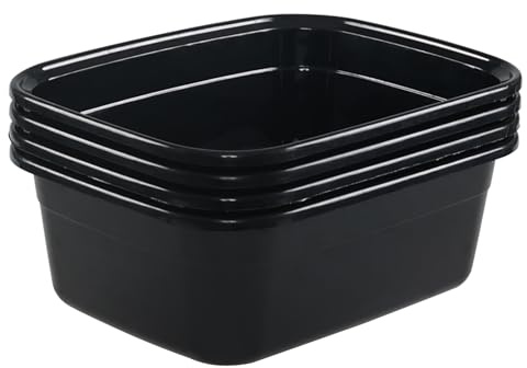 Asking 14 L Schwarze Waschschüssel, Waschschussel Kunststoff, 4 Stück