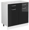 Vicco Küchenunterschrank R-Line, Schwarz Hochglanz, 80 cm ohne Arbeitsplatte