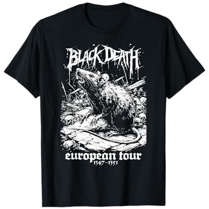 Black Death European Tour Plague Rat Medieval History Goth T-Shirt