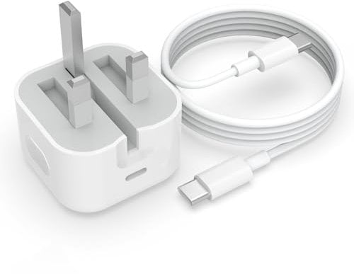 iPhone 16/16 Pro/16 Pro Max/16 Plus/15/15 Pro/15 Pro Max/15 Plus USB C Charger, MFi Certified Type C to C 6Ft Charging Cable and 20W Fast Chargger Plug for iPad Pro/Air/Mini, UK Wall PD Power Adapter