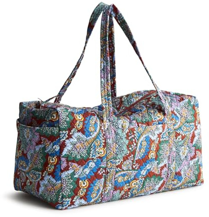 Vera Bradley Große Original-Reisetasche für Damen, aus hochwertiger Baumwolle, im ikonischen grünen Paisley-Muster, Einheitsgröße