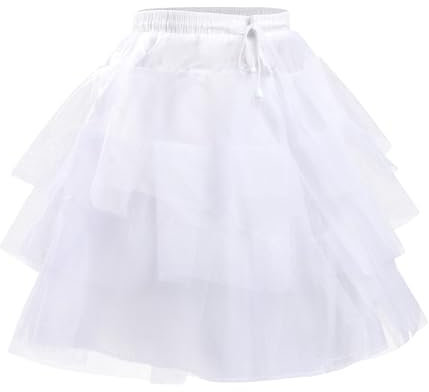 Sottoveste per Ragazze,3 Cerchi Vestiti Bambina Crinoline Gonne e Gonne per Rragazze Sottoveste Tutu Gonna per Bambini Sottogonna Abito da Sposa per Damigella d'Onore Festa Nozze 3-15 Anni