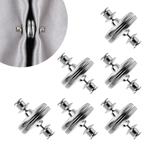 GEEHUA 6 Pcs Magnetic Curtain Clips, Curtain Magnets Closure Pins | Curtain Clip to Keep Curtain Closed Prevent Light Leaking Curtain Closure Button for Outdoor Indoor Drape Home Bedroom Office