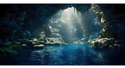 MIRRORANG 120x50cm Aquarium Hintergrund Berg Steine Höhle Aquarium Hintergrund Fluss Bett & See Fisch Tank Hintergrund Vinyl Hintergrund